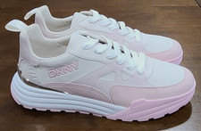 DKNY Zanira Lace-Up Sneaker Soft White/Light Pink Women's