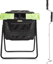 Compost Bin 43 Gallon Outdoor Tumbler with Compost Aerator