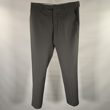 MAISON MARTIN MARGIELA Size 36 Black Heather Wool Straight Dress Pants