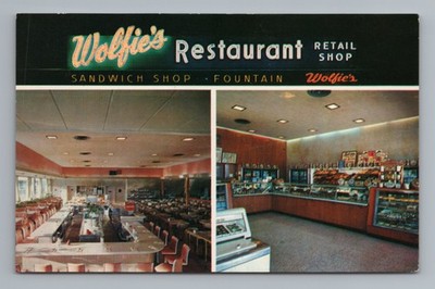 Wolfies Restaurant Sandwich Shop Fountain St Petersburg Florida Vintage Postcard
