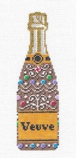 "Veuve" Champagne Bottle Gingerbread 18m Needlepoint Canvas by C'ate La Vie