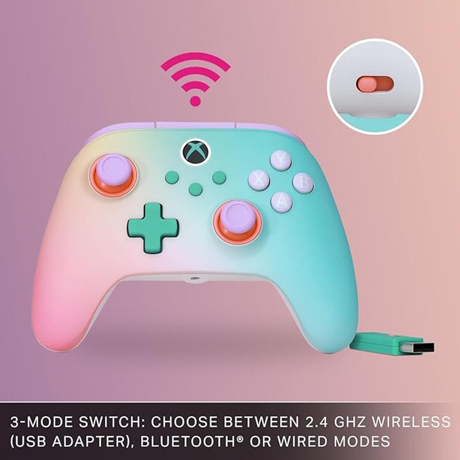 Controller wireless PowerA Advantage Xbox Series X|S Beach Vibes rosa blu foto 5