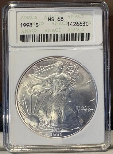 1998 American Eagle $1 Silver - Certified ANACS MS68