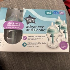 Tommee Anti-Colic Baby Bottle, 9oz, slow flow Breast-Like Nipple Pack of 3 New