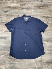 Calvin Klein Men's Button up shirt Short Sleeve Lightweight Navy Blue buttons