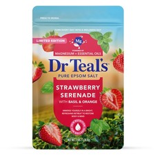 Dr Teal's Epsom Salt Magnesium Soak Strawberry Serenade Basil Orange 3 LBS