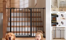 29.5  40.75" Baby Gate for Stairs, 30" Tall Dog 1  29.5-40.75" W x 30" H Black