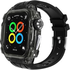 Apple Watch Bands w/ Case 44/45mm FS91 Sport Protective Cover Men 9/8/7/6/SE/5/4