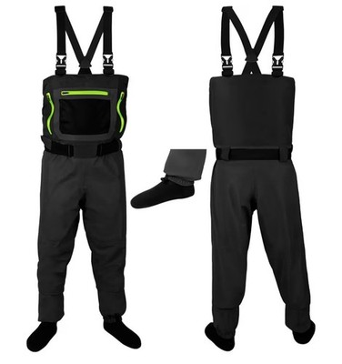 HotSrace Chest Waterproof Stockingfoot Waders Lightweight Fishing Neoprene XXL