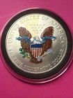 1 oz 2000 ASE Dual Colorized Silver Eagle .999 Fine Silver U.S. Mint & Capsule