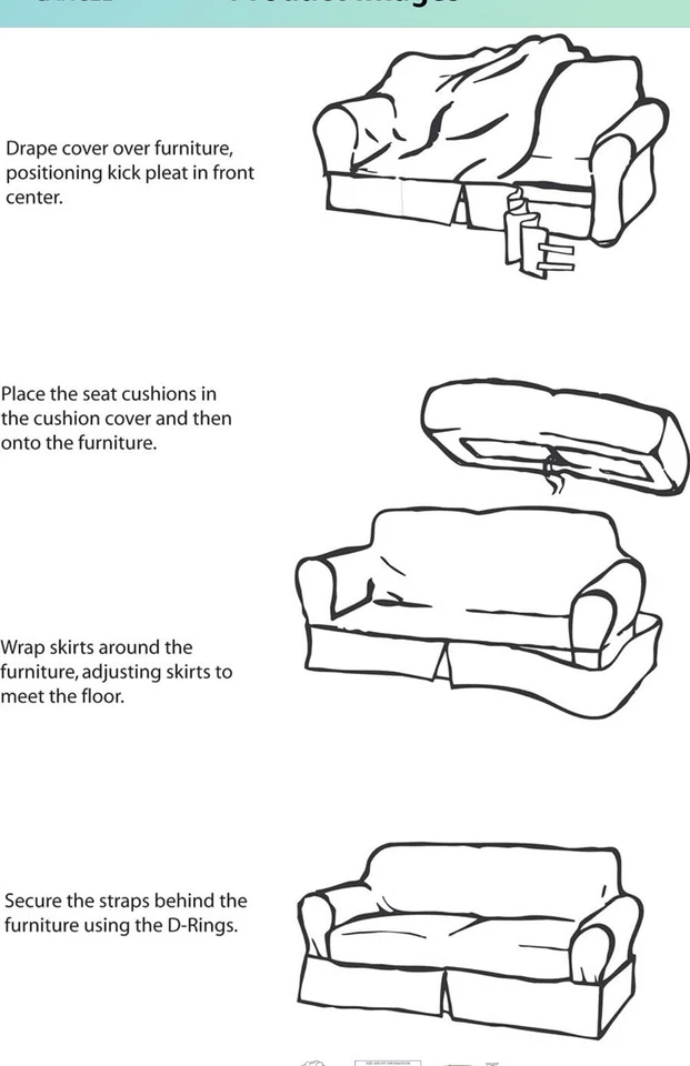 Funda para sofá Maytex Collin 2 piezas - 74-96" ancho/34" salvia 38" profundidad, 34" alto, Foto 2 de 4