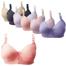Mature Womens Bras Wireless Cotton Thin Padded Sexy Lingerie Underwear AA A B C