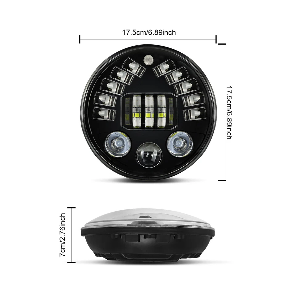 Faros LED redondos de 7" halo blanco 2 piezas aptos para Ford Falcon sedán entrega 1961-1965 Foto 4 de 4