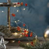 Led Lichterkette Mit Geschenken 20 Led Timer Silberdraht Weihnachtsdeko Rot