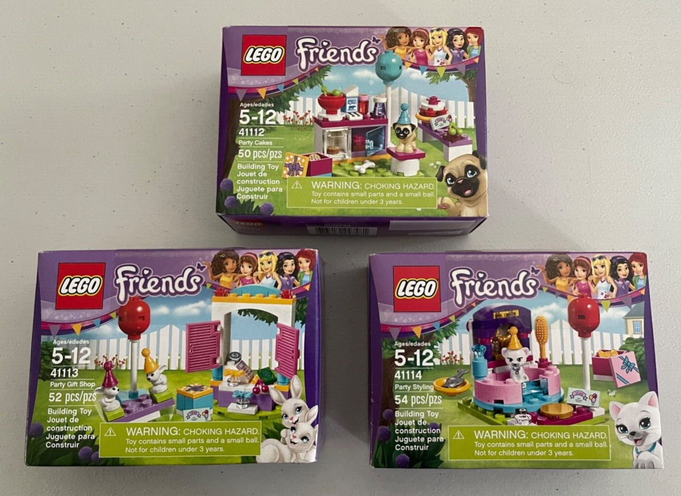 LEGO Friends Lot of (3) Sets 41112 41113 41114 Brand New Factory Sealed 2016