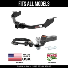 For 99-02 GMC Sierra 1500 Trailer Hitch 4 Pin Wiring 2" Ball Fits All Curt 6K 2"