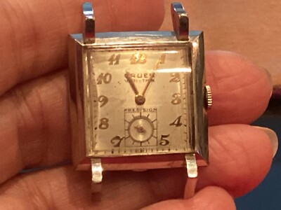 Vintage Gruen Watch Veri-Thin Precision 21 Jewels 10K White Gold