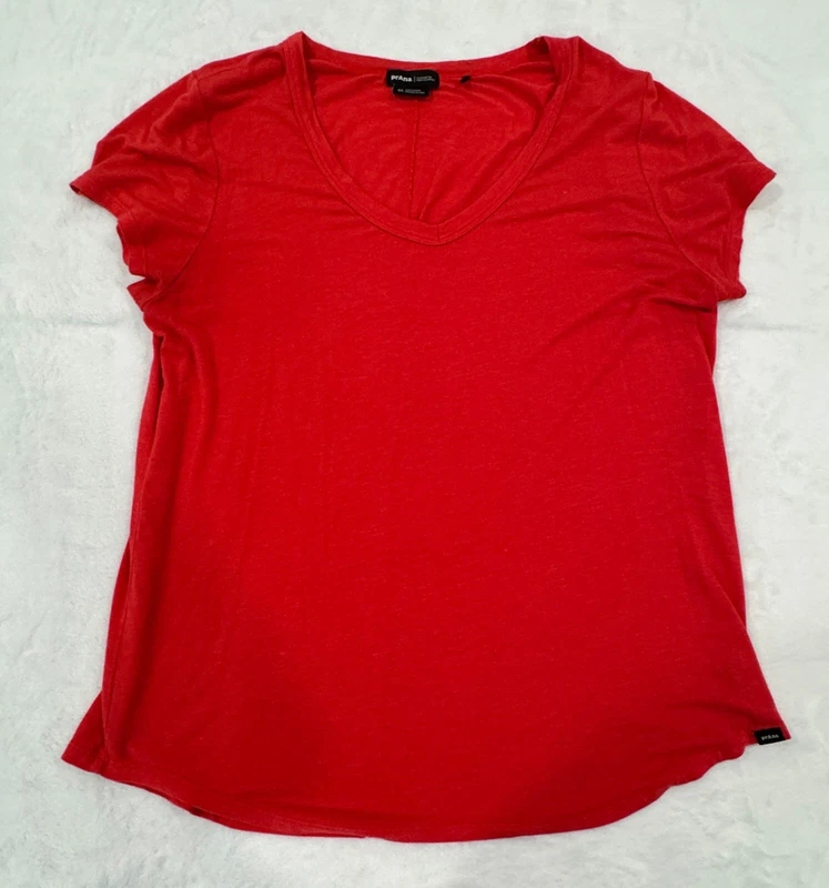 prana v-neck short sleeve pullover shirt