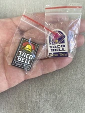 Taco Bell Hat Pins 2 Pack Decades Vintage 80s 90s SEE MY OTHER ITEMS live mas
