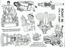 Unmounted Rubber Stamp Plate, Unmounted/Uncut Pink Rubber Stamps