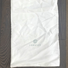 New Versace White Flannel Drawstring Dust Bag Replacement Authentic 22" X 12.5"