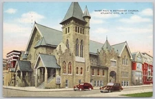 Atlantic City New Jersey Linen Postcard Saint Paul's Methodist Church