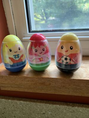 Lot 3 of 3 Hasbro Weeble Wobble Figures Toys ~2009, 2 female, 1 male, b7