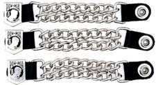 3 POW MIA MILITARY VETERAN DOUBLE CHAIN MOTORCYCLE BIKER VEST EXTENDERS USA MADE