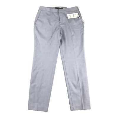 Zara Basic Pants Womens 36 Blue Flat Front Ankle Tapered Leg NWT