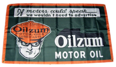 OILZUM MOTOR OIL 3'X5' FLAG BANNER GULF EXXON MOBIL TEXACO SHELL FAST SHIPPING