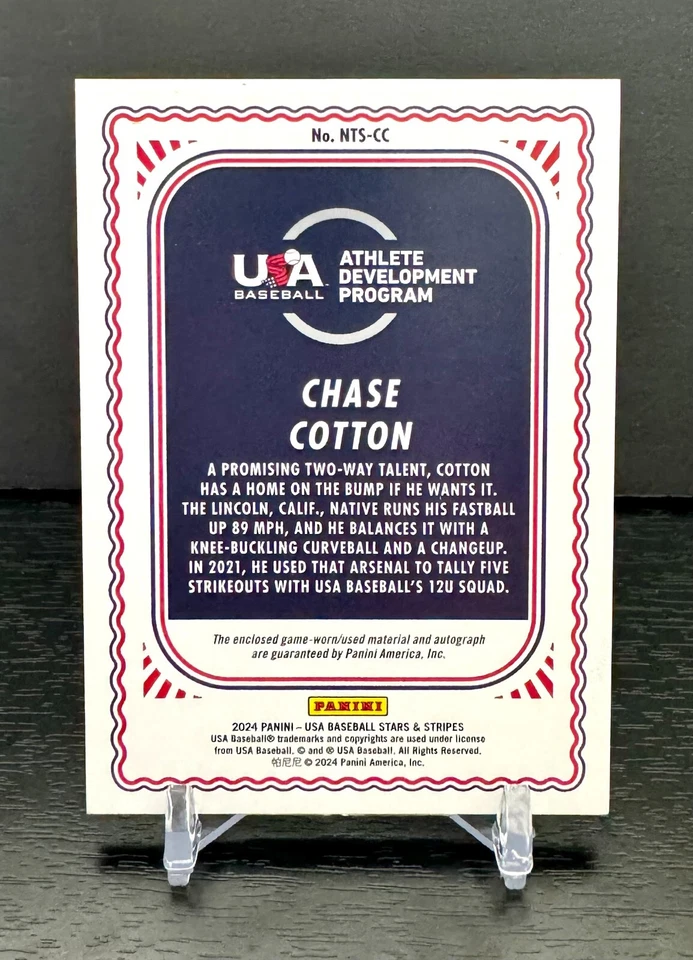 2024 Panini USA Stars And Stripes Chase Cotton NTS-CC Patch Auto /25 - Image 2 of 2