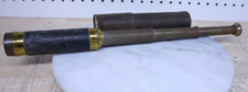 Used Vintage / Antique Leather Wrapped Brass Folding Nautical Telescope Spyglass