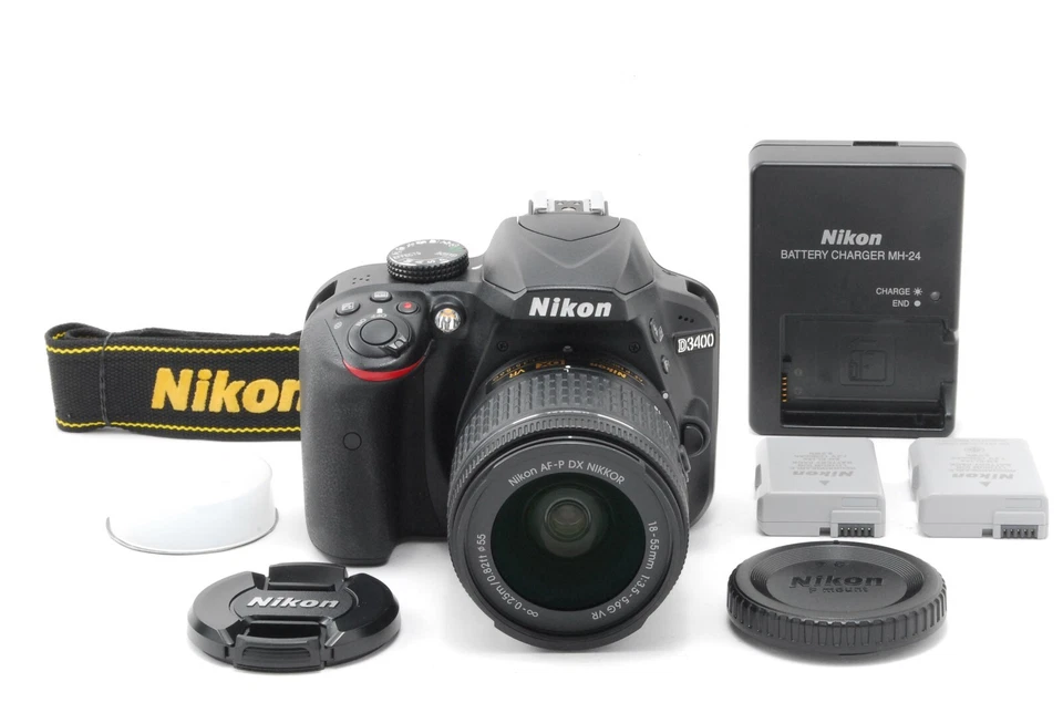 Nikon D3400 Black 24.1MP DSLR AF-P DX 18-55mm f3.5-5.6 G VR lens from JAPAN #302 - Image 2 of 4