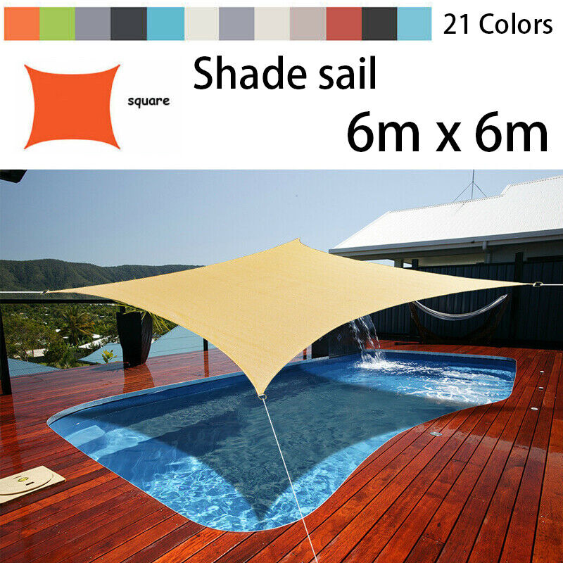 Details zu  6m*6m Sonnensegel Wasserdichter Baldachin-Block UV-Sonnenschutz-Markisenbezug Sofortversand günstig