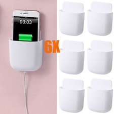 6Pcs Wall Mounted Smart TV Remote Control Holder Home Offices Organiser Case Wh