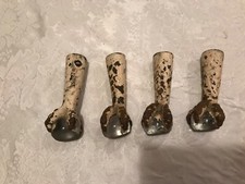 Antique vintage cast iron metal claw feet glass flat bottom piano stool Set of 4