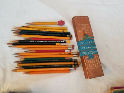 20 Assorted Vintage Pencils Colorbrite Verithin Venus Omega Principal & More