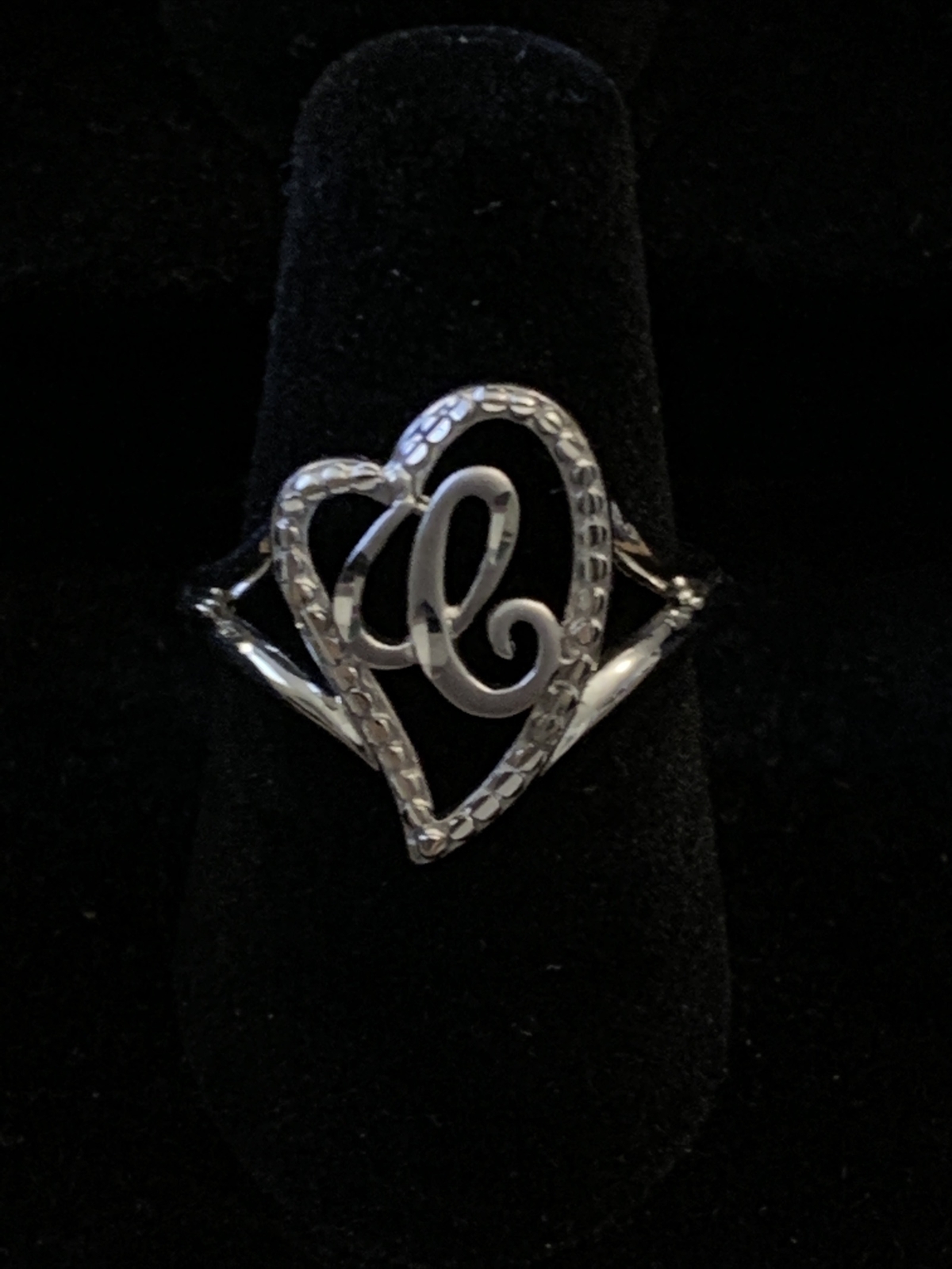 Marked 925 Sterling Silver Ring Initial Letter E … - image 7