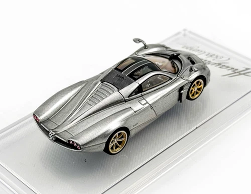 CM 1:64 Silver Huayra Codalunga Racing Sports Model Diecast Metal Car - Picture 3 of 9