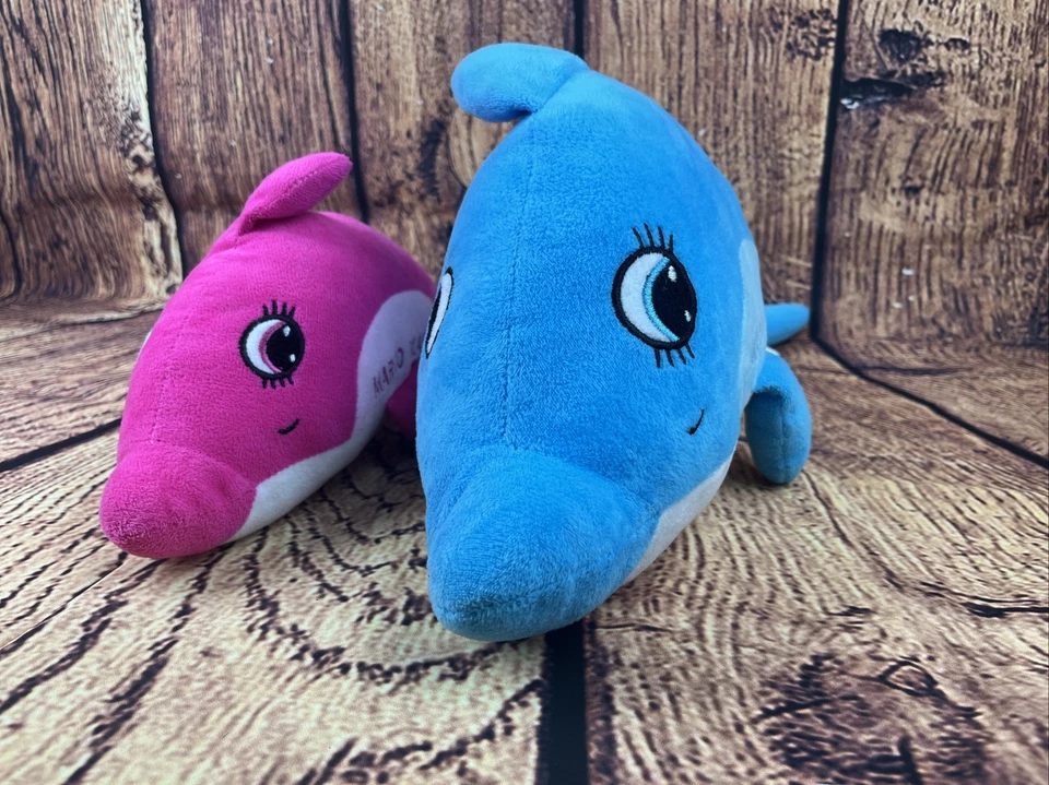 Dolphin Plush Marco Island Florida 16” Aqua Blue & 12” Pink Stuffed Animal Plush - Image 4 of 4
