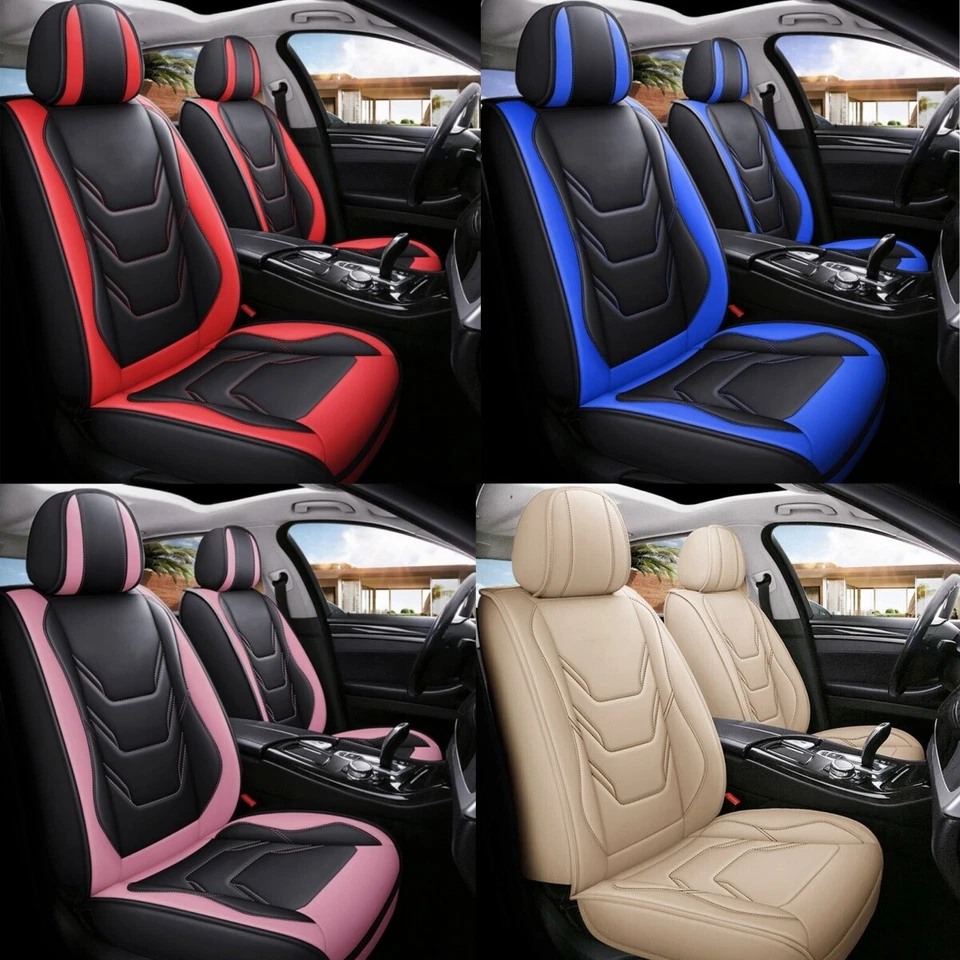 For BMW Car 5 Seat Covers Full Set 3D PU Leather Front Rear Cushion Non-Slip Pad Foto 2 de 4