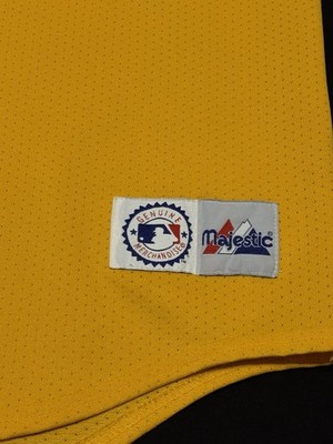 Vintage Majestic New York Yankees Baseball Jersey Yellow USA Men's