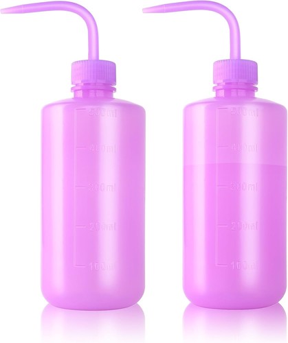 Melphoe Tattoo Wash Bottle Squeeze, 2Pcs 500ml Water 16.9 Ounces, Purple