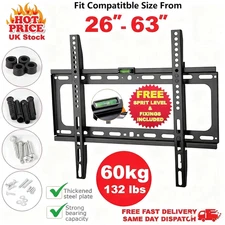 Fixed Full Motion TV WALL MOUNT BRACKET VESA (14 -42in ) (26-63in) (32-80in)