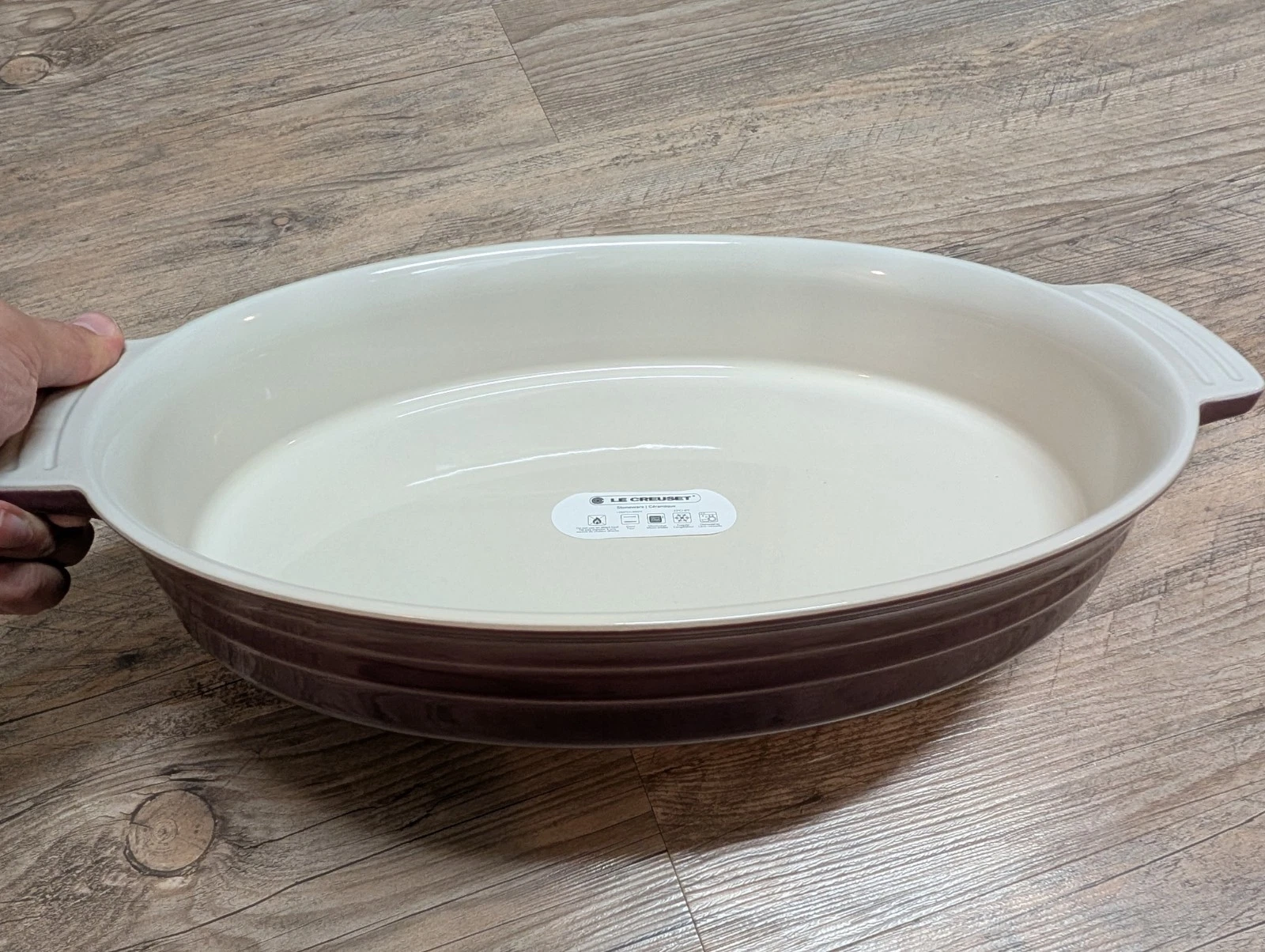 Le Creuset Fig Purple Large 16" Oval Baking Dish Pan Nwt *RARE COLOR*