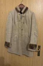 Lammfelljacke Damen Gr. 38 Beige/Braun Mittellang/ Gebraucht/ Gut Erhalten
