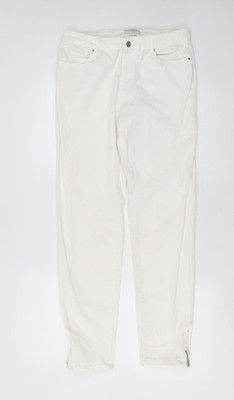 Monsoon Damen weiß Baumwolle Skinny Jeans Größe 12 L30 in Slim Reißverschluss