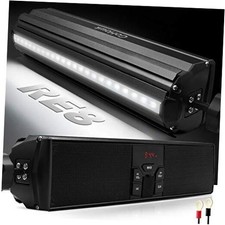 Bluetooth Motorcycle Speakers, Waterproof Speakers with LED Lights, RE8 Black