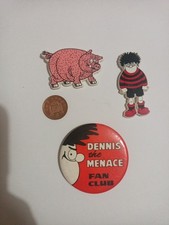 Dennis The Menace Rasher Fan Club Vintage Badges Original