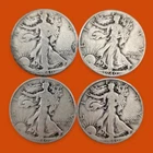 Lot of 4 Walking Liberty Half Dollars 90% Silver 900 48.6g all 1940 American B2